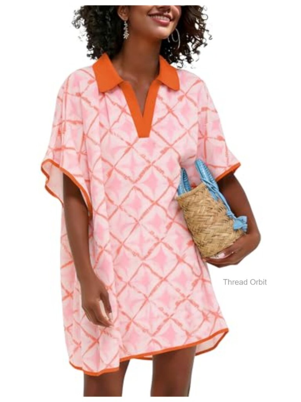Terry Cloth Swim Cover Up Polo V-Neck Short Sleeve Beach Pool